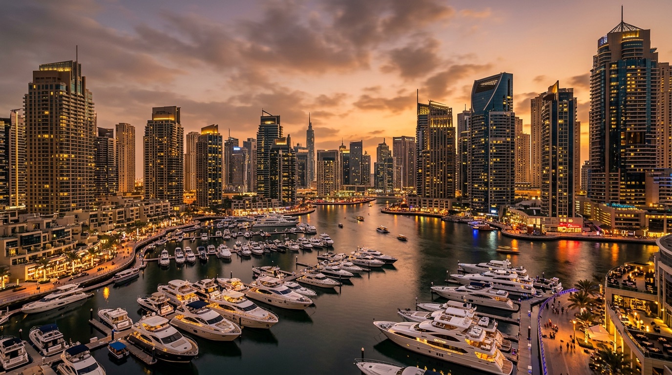 Dubai Marina at dusk